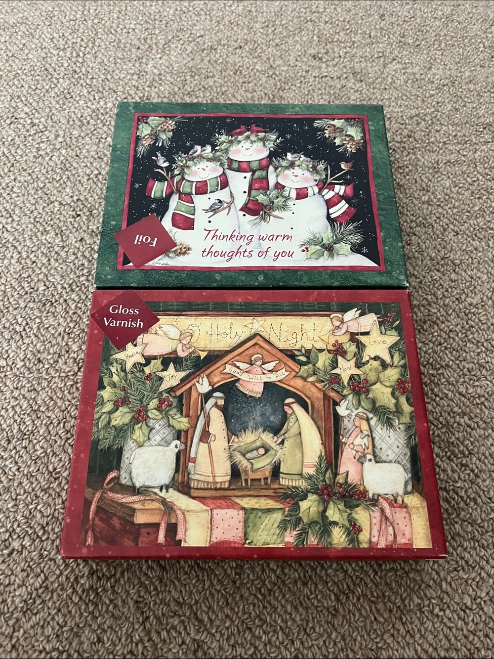 Lang Christmas Cards and Envelopes Mixed Box Set - Nativity and Snowmen